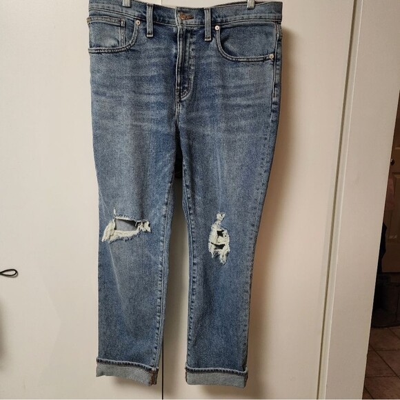 Madewell womens distressed roadtripper slim boy jeans sz 29 Petite beachy casual - Picture 1 of 16